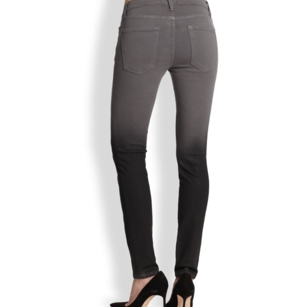 Current/Elliott The Stiletto Ombre Dark Castle Gray Black Coated Skinny Jeans 26 - Picture 3 of 10